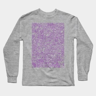 Valentine's Doodle Shirt (purple) Long Sleeve T-Shirt